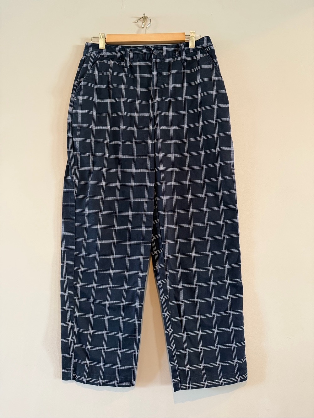 Vans Unisex Black Plaid Check Pants Size 28